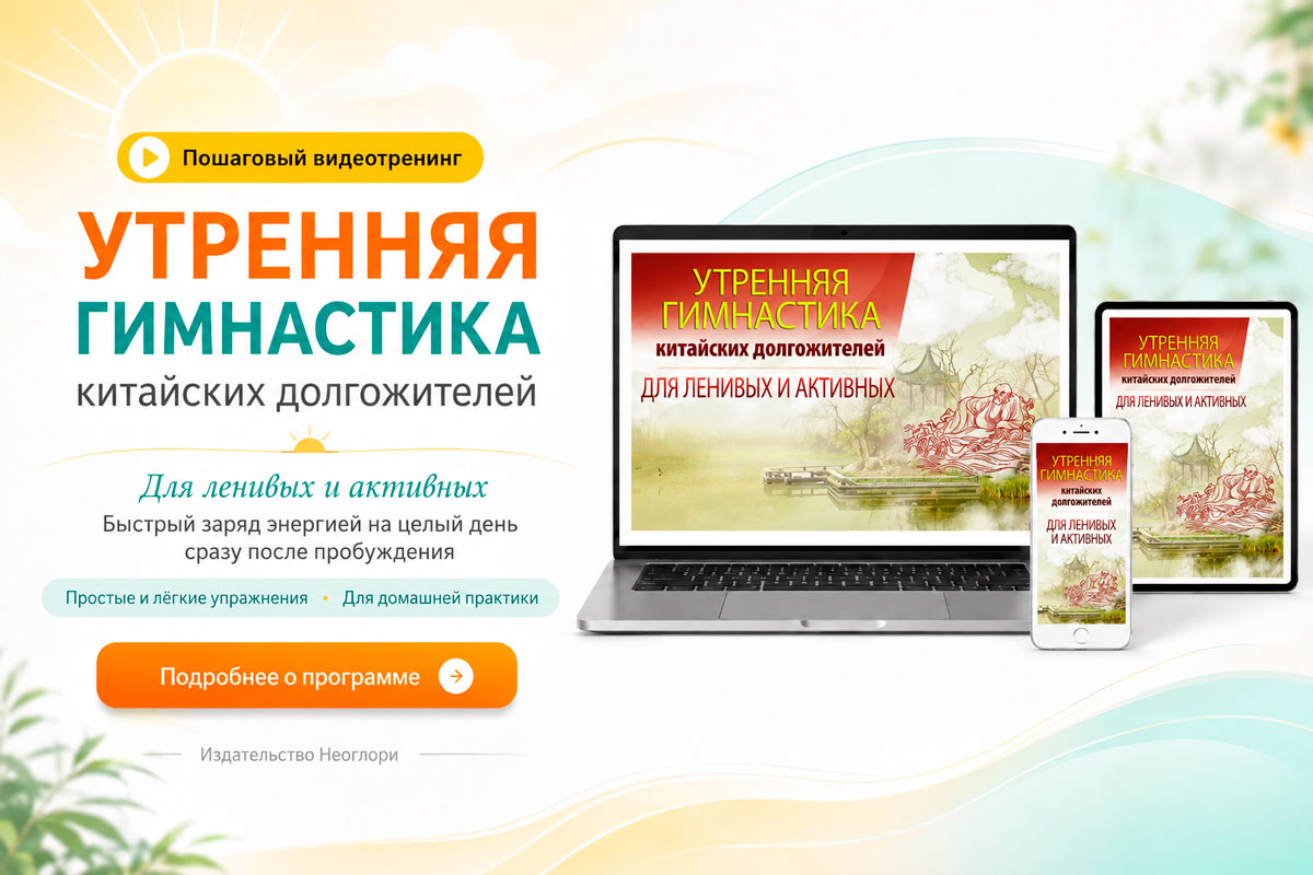 пошаговый видеотренинг для домашнего обучения &laquo;Утренняя Гимнастика Китайских Долгожителей Для Ленивых И Активных&raquo;