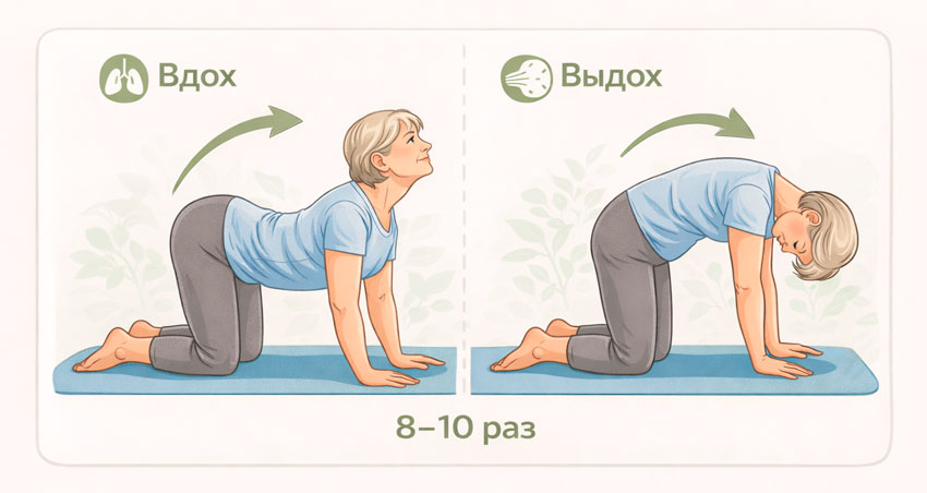 изображение упражнения при остеохондрозе для пожилых женщин