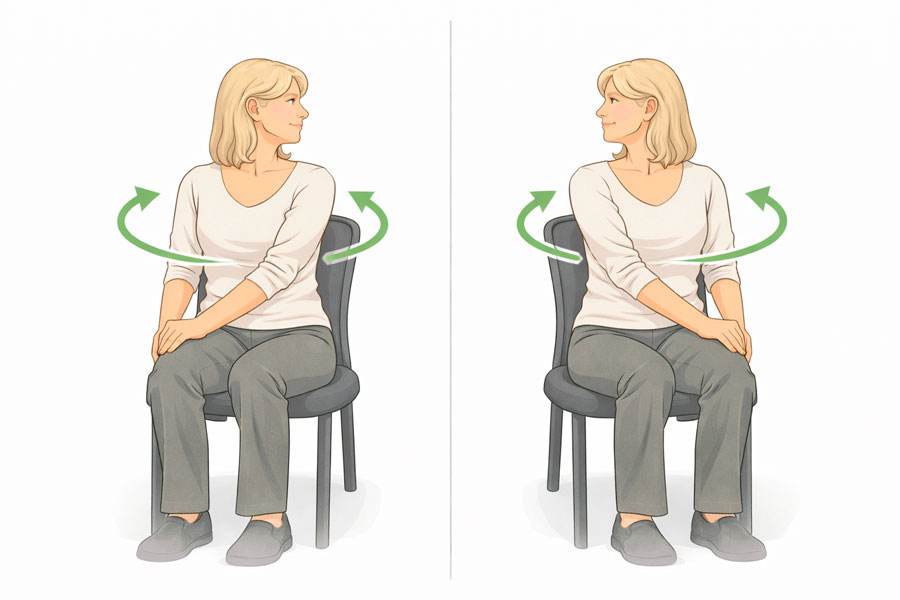 картинка упражнений скручивания позвоночника сидя для расслабления спины