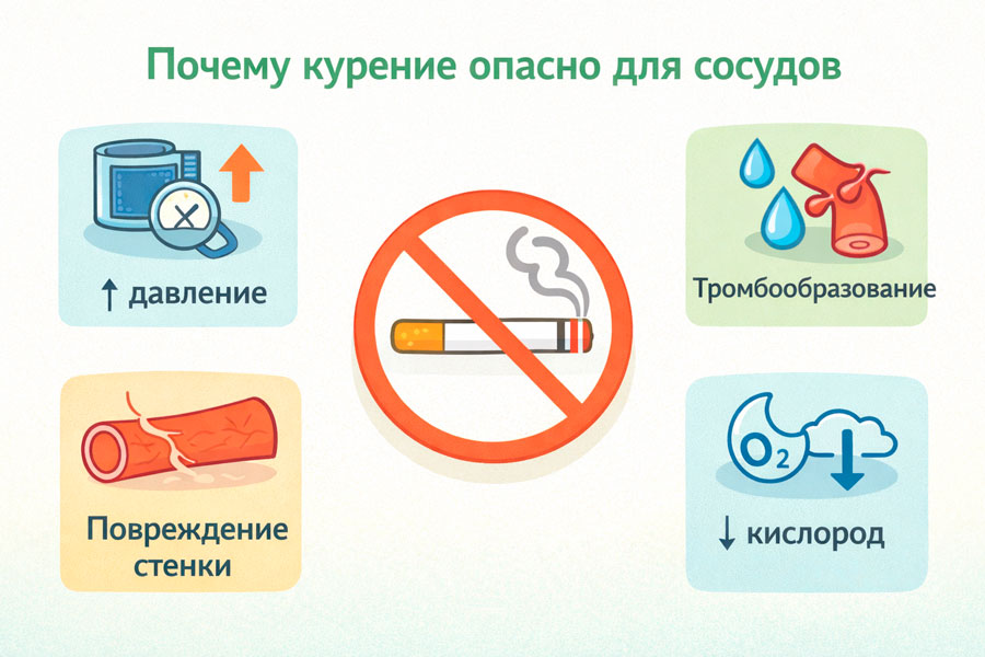 изображение повышения риска инсульта при курении