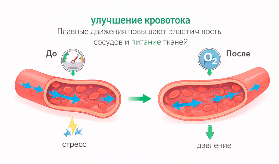 изображение влияния упражнений гимнастики на сосуды