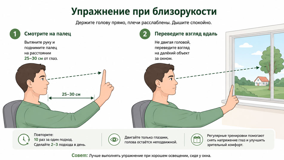 картинка выполнения упражнения при близорукости
